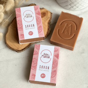 Savon saponifié à froid Atelier Maloa Réveil Vitaminé N°7 - savon orange douce et litsée