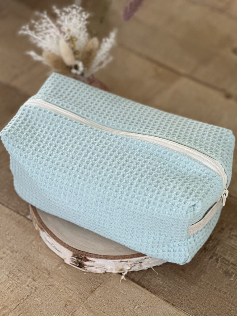 Trousse de toilette bleue Atelier Maloa - cousu main artisanal