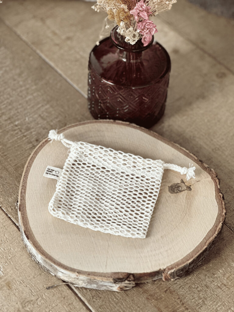 Filet à savon XL en coton bio Atelier Maloa - fabriqué en France